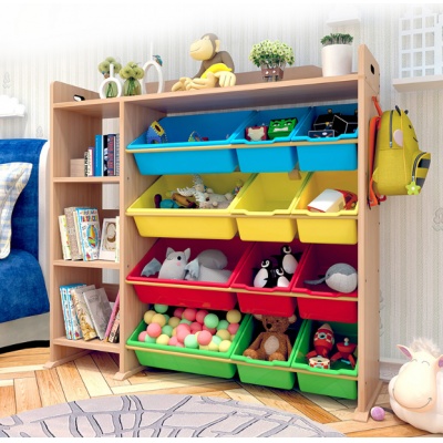 国产 木质玩具柜 儿童玩具收纳架实木宝宝多层玩具柜幼儿园玩具分类整理柜