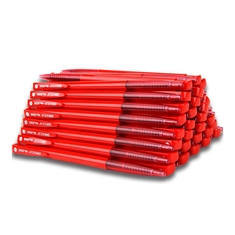 6506 圆珠笔按动式原子笔0.7mm/60支装圆珠笔红色 (6506 红色)【盒】